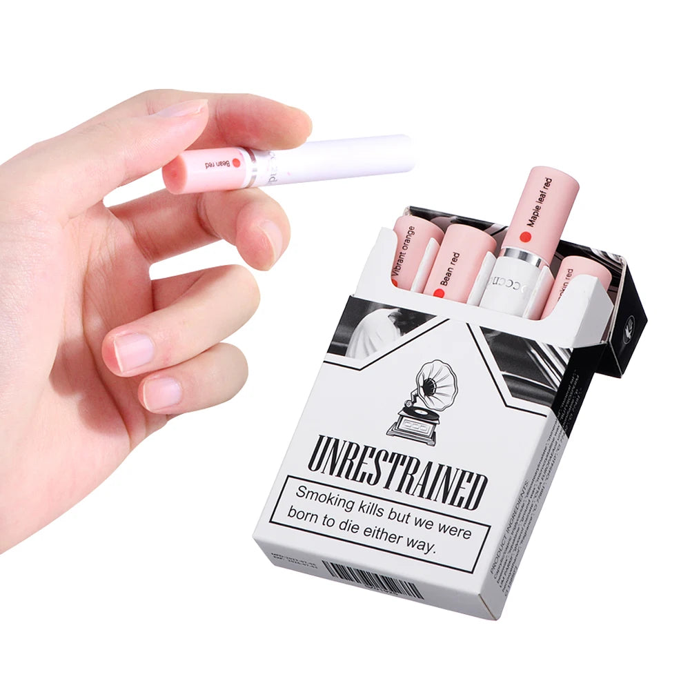 4 Pcs/Set Cigarette Lipstick Set Long Lasting Lip Glaze Matte Lip Gloss Waterproof Lip Stick Tube Nude Lip Tint Makeup Cosmetics