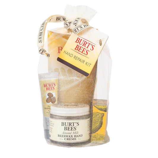 Burts Bees Hand Repair Set, 3 Hand Creams plus Gloves 